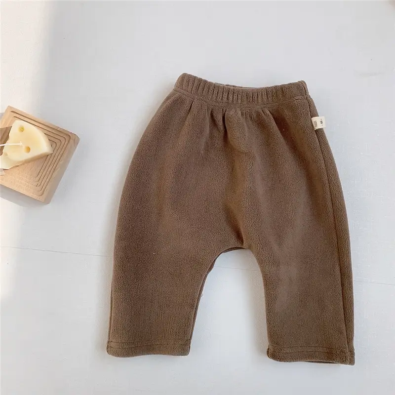 Baby Fleece Leggings Brown Warm Winter Pants - Image 6