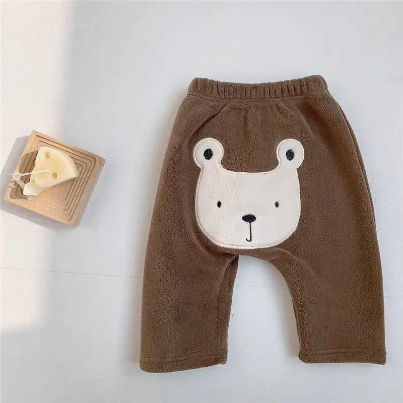 Baby Fleece Leggings Brown Warm Winter Pants - Image 2