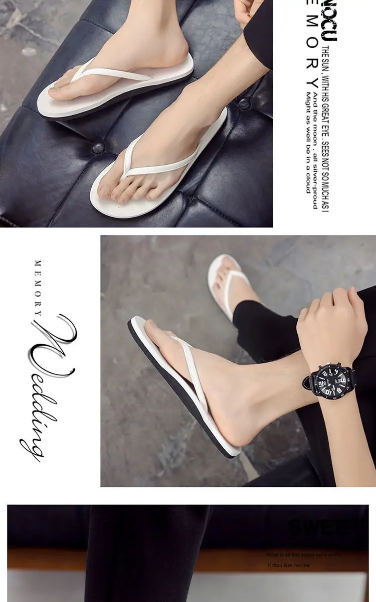 Men's New Couple Slippers Summer Clip Wear Leather — feature 14