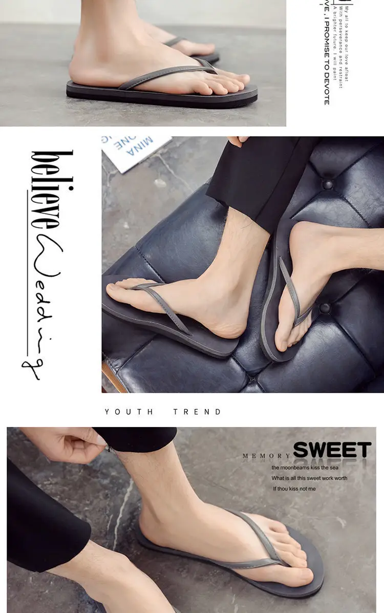 Men's New Couple Slippers Summer Clip Wear Leather — feature 17