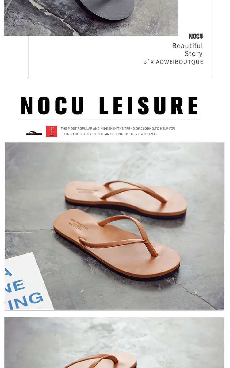 Men's New Couple Slippers Summer Clip Wear Leather — feature 8