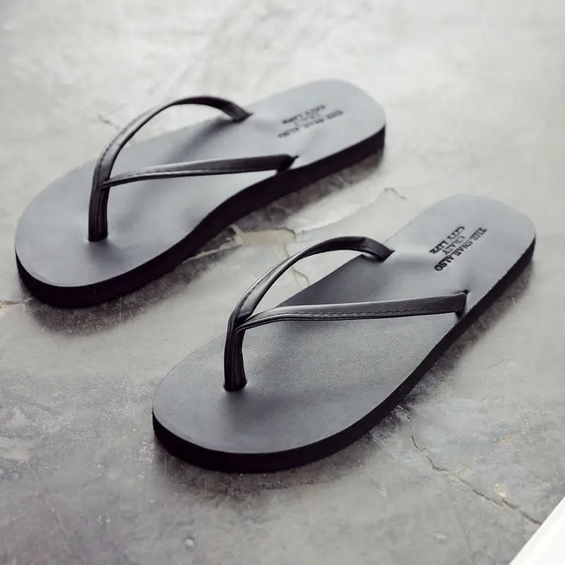 Men's New Couple Slippers Summer Clip Wear Leather