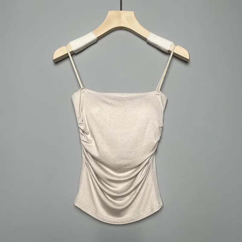 Beige Slim Fit Backless Camisole Women's Inner Top - Image 5