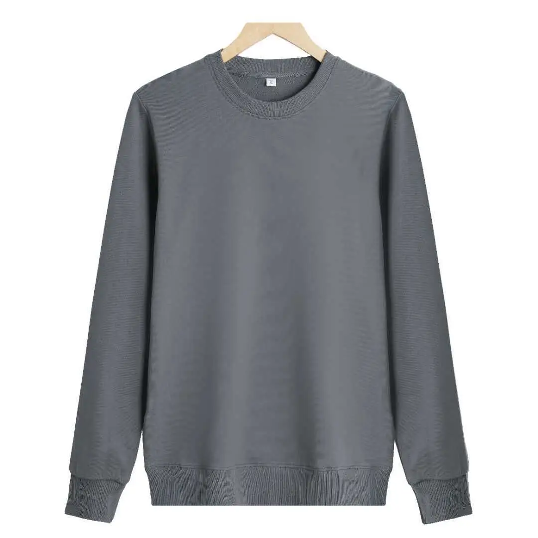 Women Blue Crewneck Sweatshirt 280g Cotton Long Sleeve - Image 4