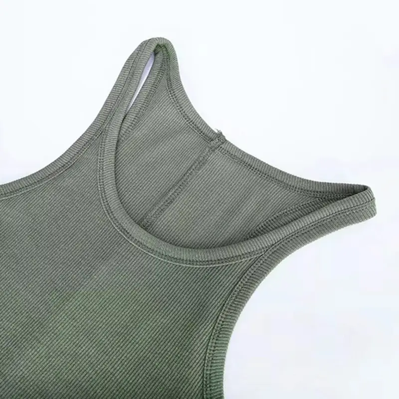 Women's Olive Green Sleeveless V-Shape Vest - Image 8