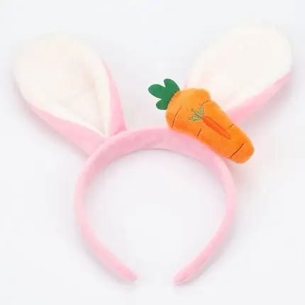 Plush Carrot Hairband for Girls Pink