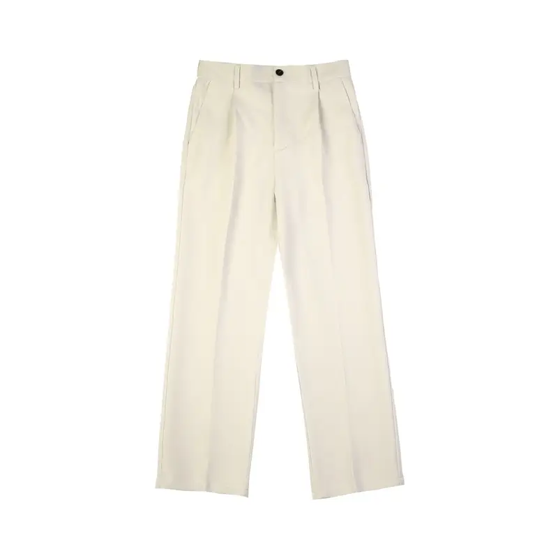 Men Korean Style Loose Fit Pants Grey Wide Leg Casual