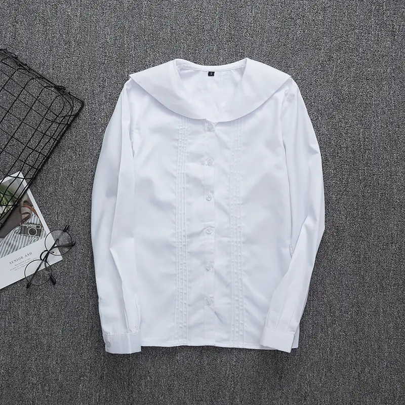 White Japanese Department College Men Shirt with Embroidery - Image 41