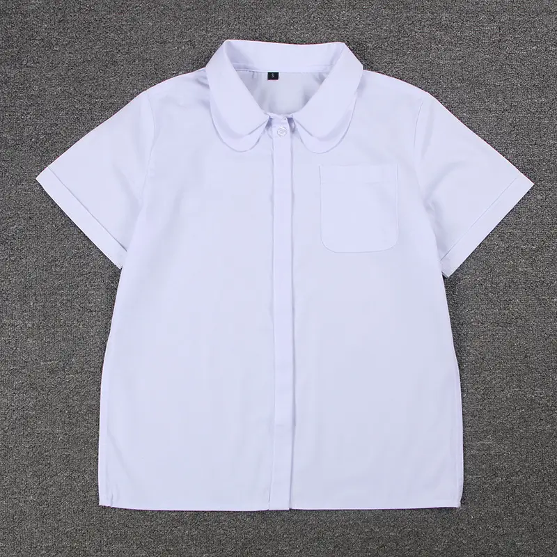 White Japanese Department College Men Shirt with Embroidery — feature 14