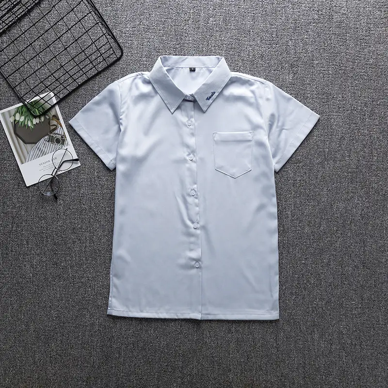 White Japanese Department College Men Shirt with Embroidery - Image 12