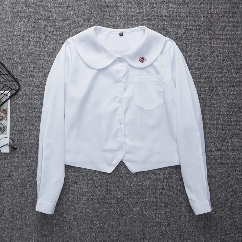 White Japanese Department College Men Shirt with Embroidery - Image 18