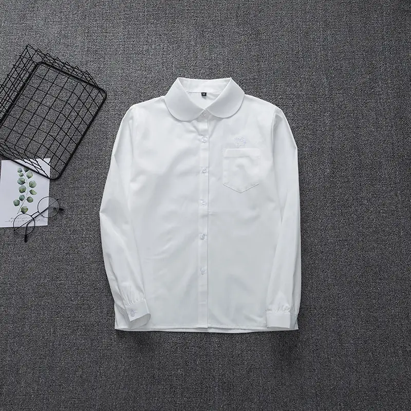 White Japanese Department College Men Shirt with Embroidery - Image 26