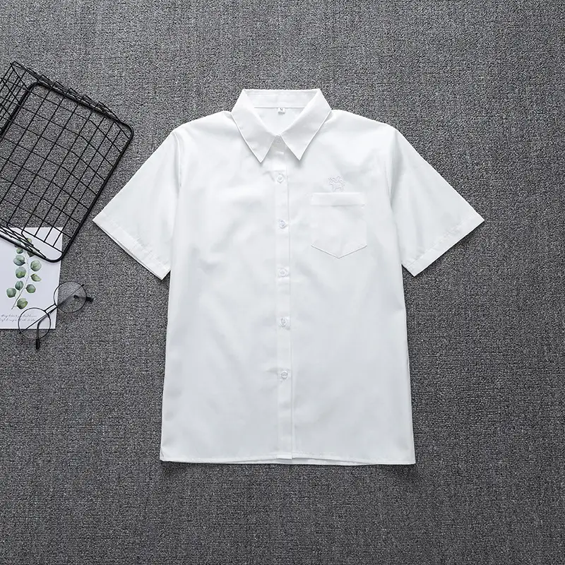 White Japanese Department College Men Shirt with Embroidery - Image 28
