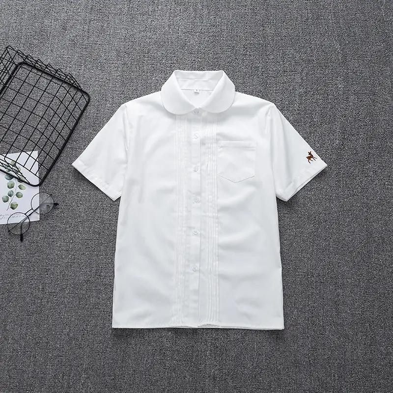 White Japanese Department College Men Shirt with Embroidery - Image 34