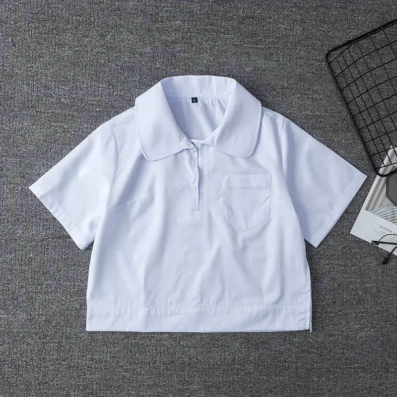 White Japanese Department College Men Shirt with Embroidery - Image 6
