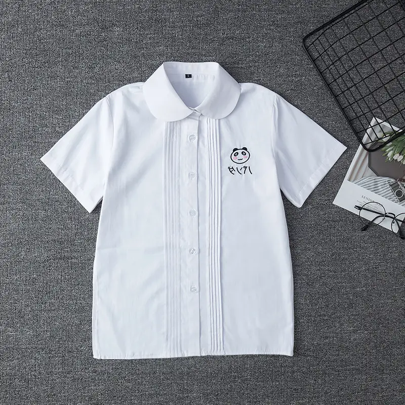 White Japanese Department College Men Shirt with Embroidery - Image 8