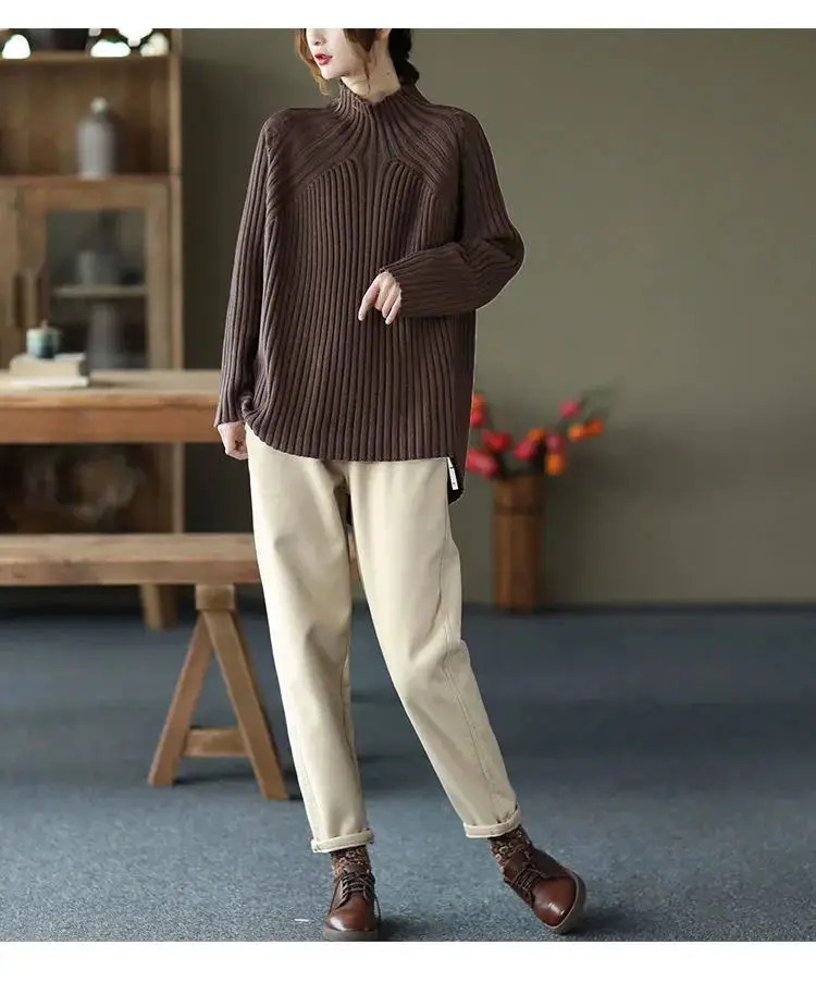 Women's Thick Velvet Hallen Pants Solid Beige — feature 16