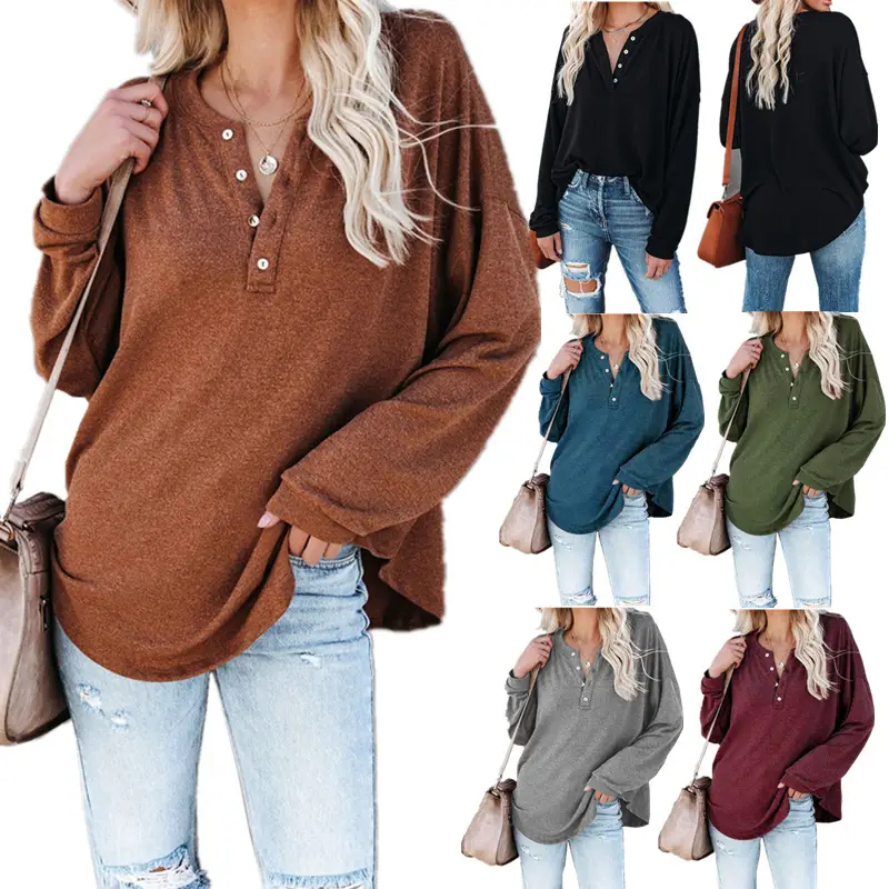 2021 Women's Green Long Sleeve Pullover T-Shirt - Image 7