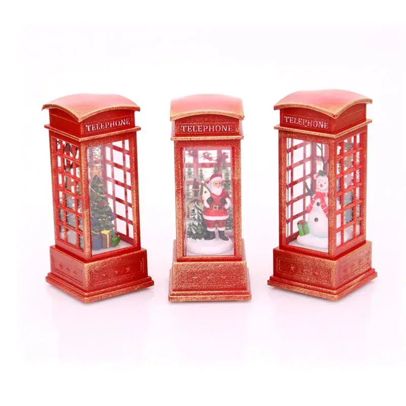 Christmas Telephone Booth Decorations Red Oil Lamp - Image 17