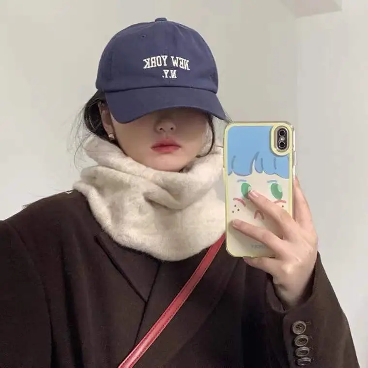Korean Style Embroidered Cap & Scarf Set for Women - Image 8