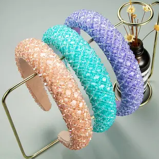 European Handwoven Beaded Hair Hoop Blue — feature 17