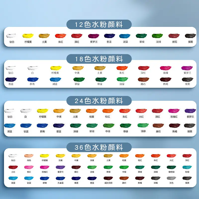 Deli 73862 watercolor gouache paint tool set 24 color painting 12 color art students special washable