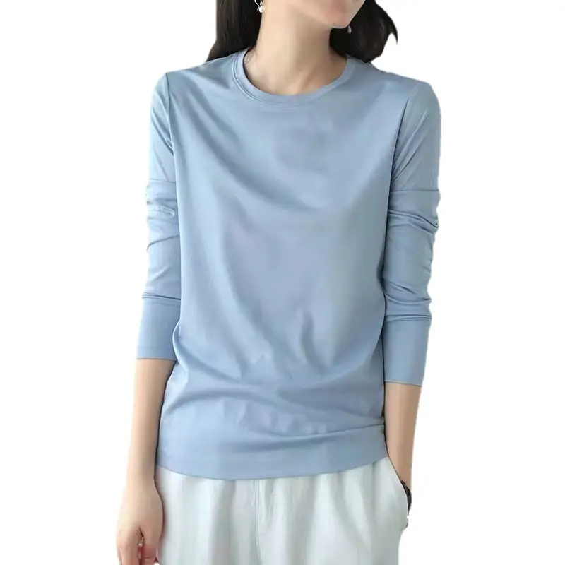 Women Red V-Neck Long Sleeve T-Shirt - Image 15