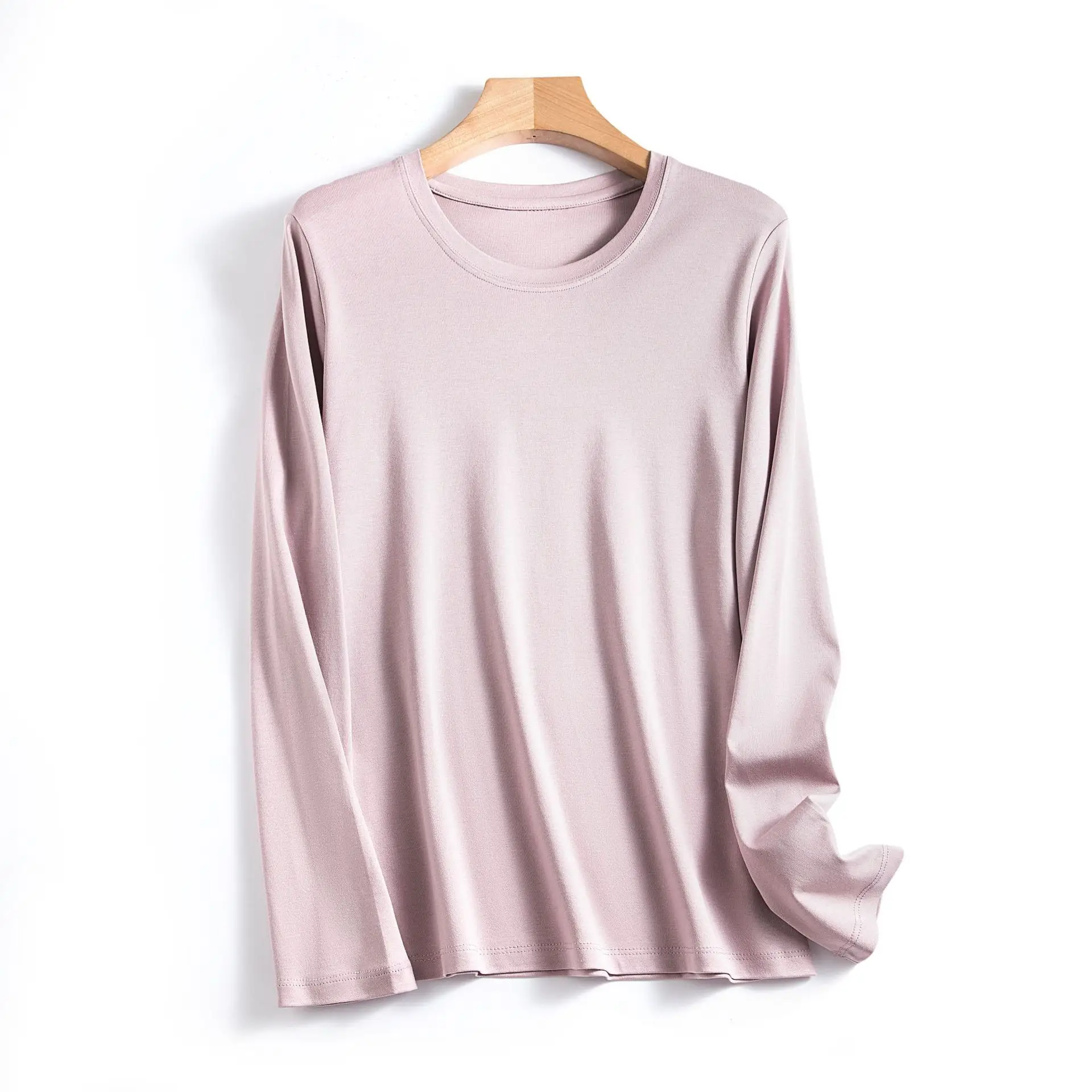 Women Red V-Neck Long Sleeve T-Shirt - Image 6