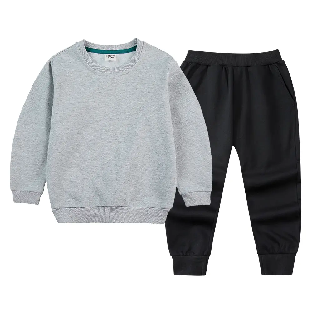 White Cotton Sweatpants Set for Boys Autumn Winter - Image 10