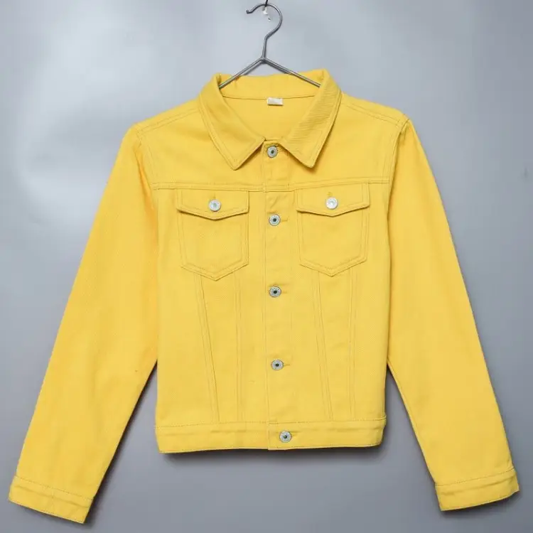 Women Red Denim Jacket Slim Fit 2019 — feature 36