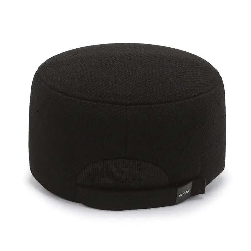 Men's Black Fleece Winter Cap Peaked Design