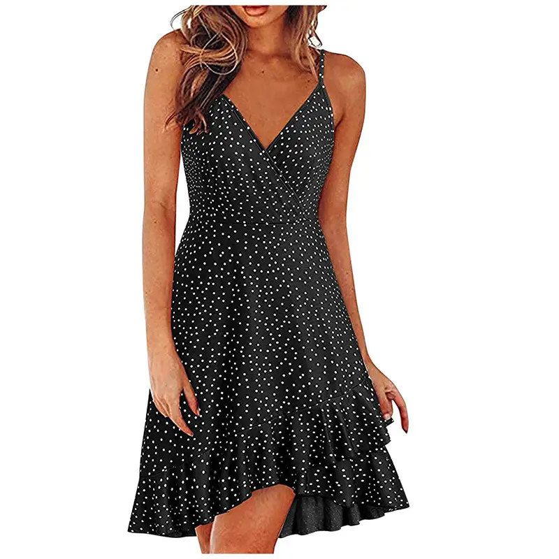 2025 Navy Floral V Neck Sleeveless Swing Dress — feature 19