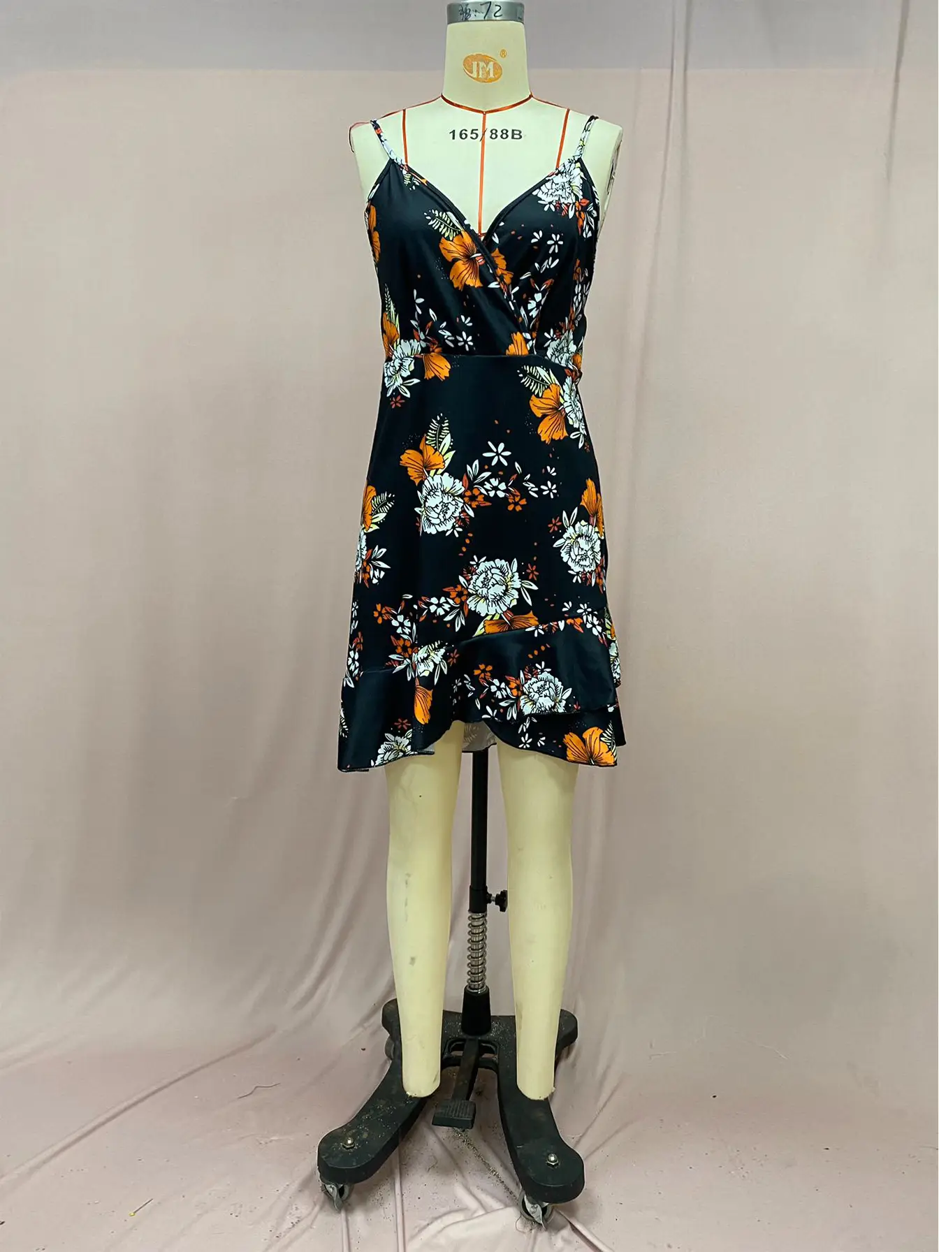 2025 Navy Floral V Neck Sleeveless Swing Dress — feature 23