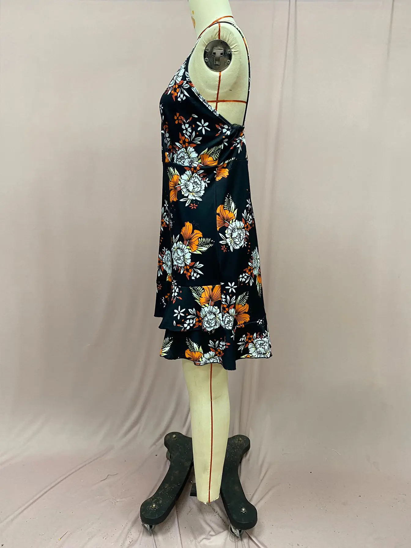 2025 Navy Floral V Neck Sleeveless Swing Dress — feature 25