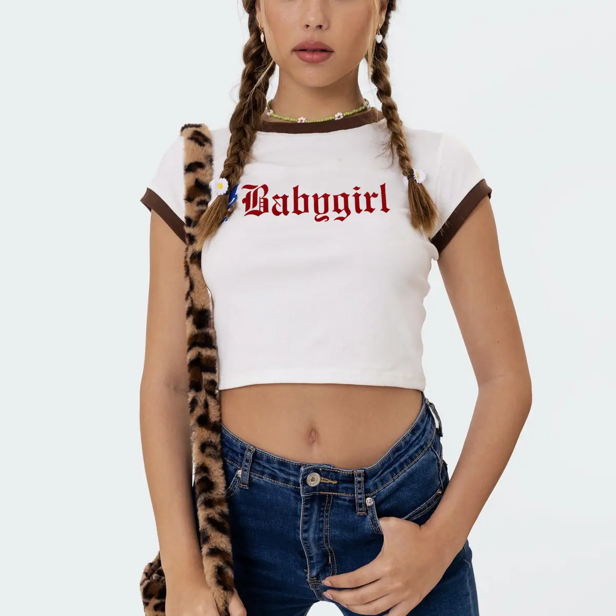 Black Baby Girl Printed Short Sleeve T-Shirt
