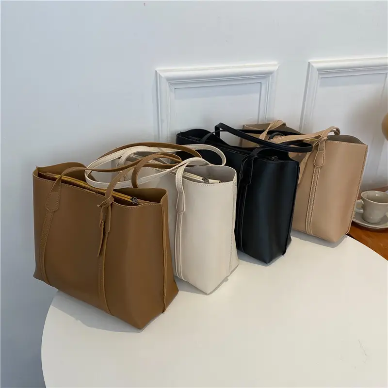 Women's Large Capacity Tan Shoulder Bag - Image 8