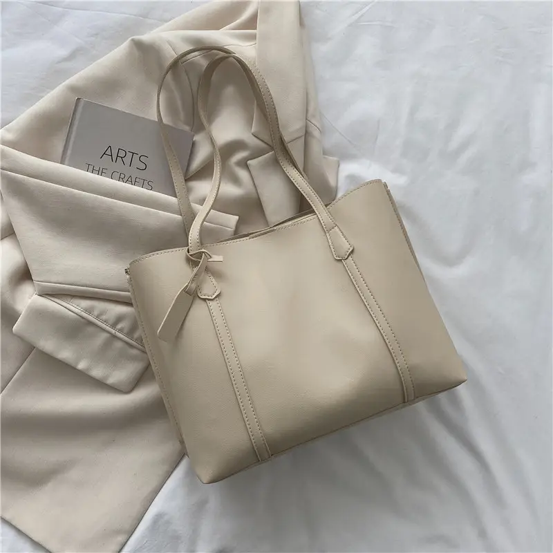 Women's Large Capacity Tan Shoulder Bag - Image 4