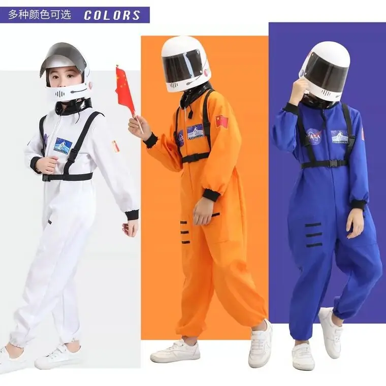 New Year's Astronaut Kids Air Force Cap Suit Blue