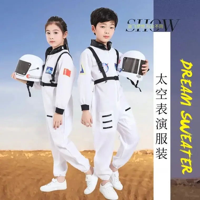 New Year's Astronaut Kids Air Force Cap Suit Blue