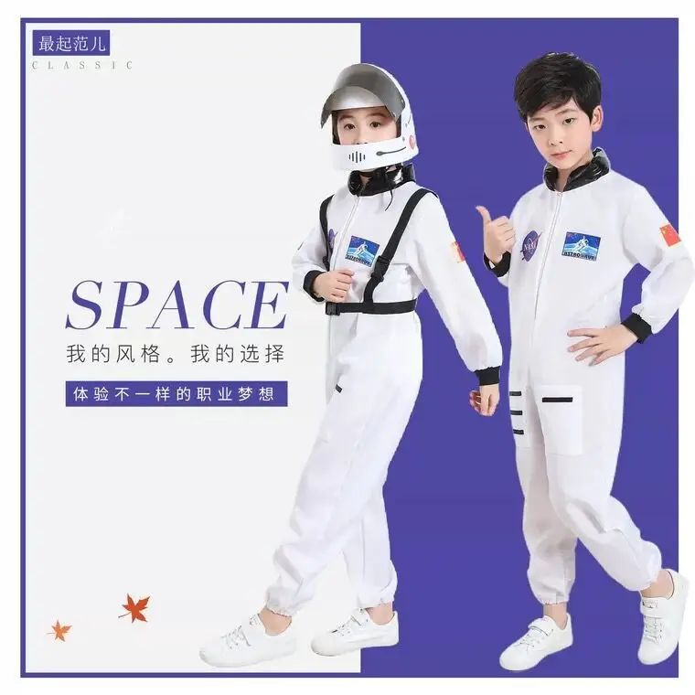 New Year's Astronaut Kids Air Force Cap Suit Blue