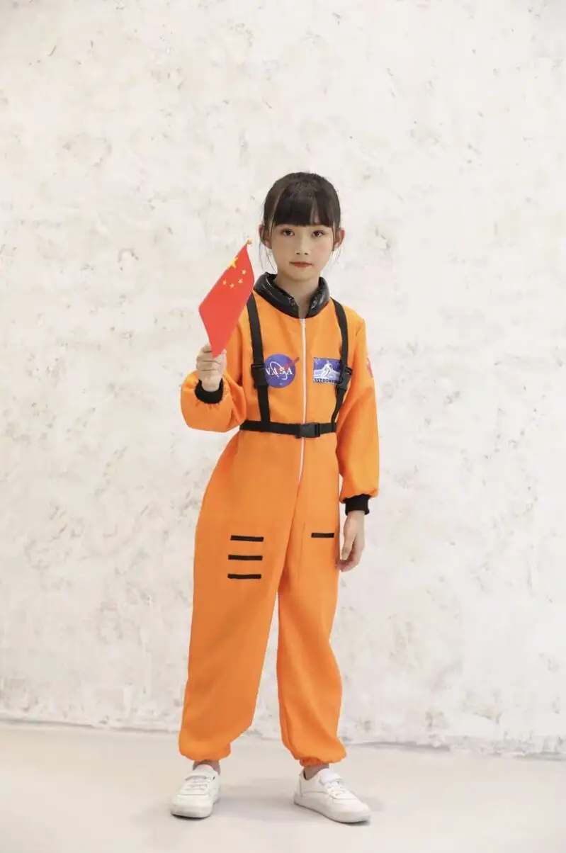 New Year's Astronaut Kids Air Force Cap Suit Blue