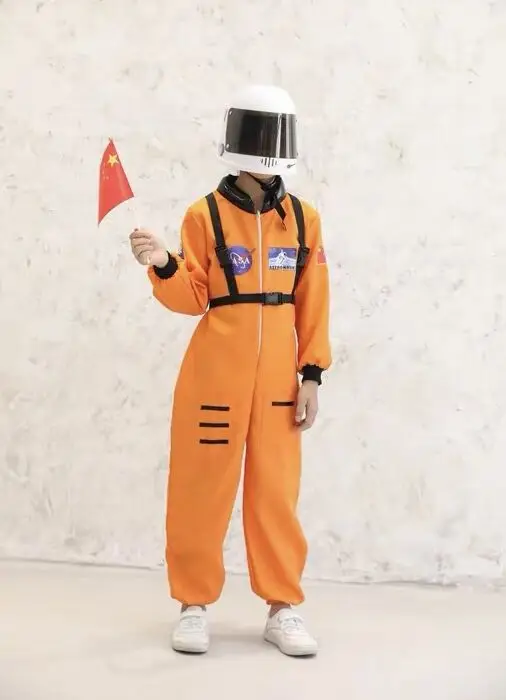 New Year's Astronaut Kids Air Force Cap Suit Blue