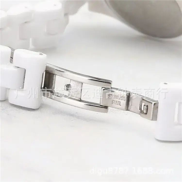 Korean Style Ceramic Inverted Pointer Watch White Female Student