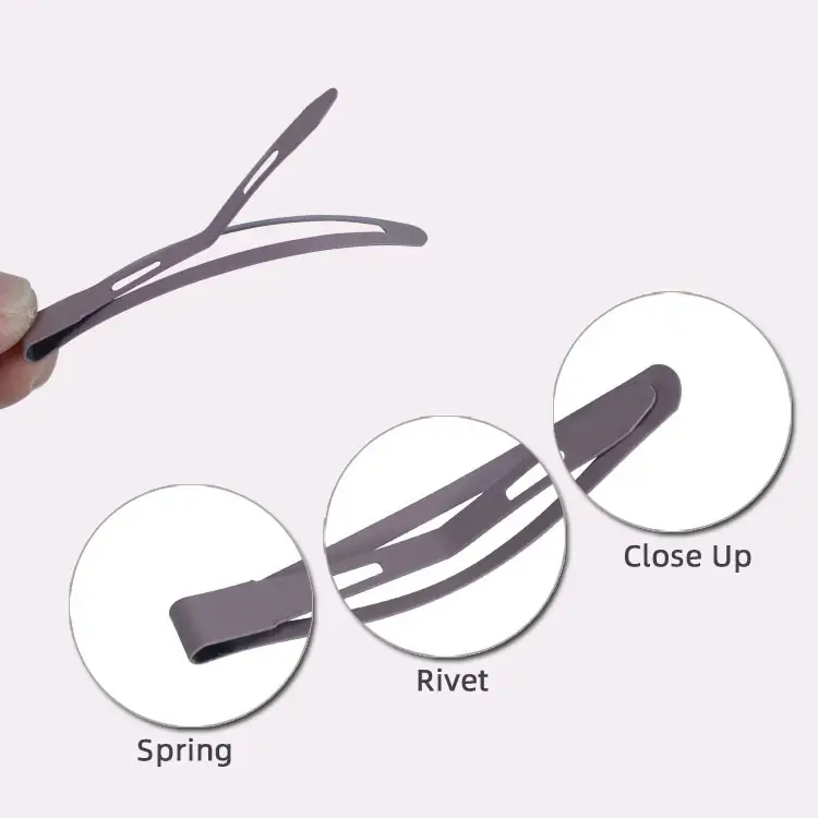 Metal Hair Clip 6cm Bangs Matte 10-Color - Image 7