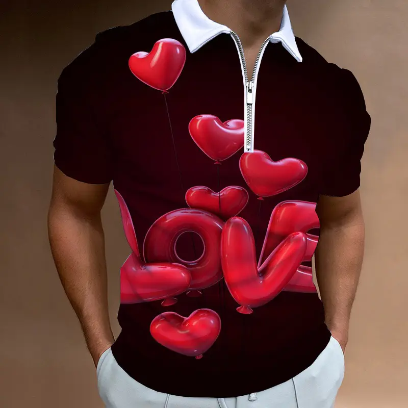 3D Printed Men's Orange Black Polo Shirt - Image 13