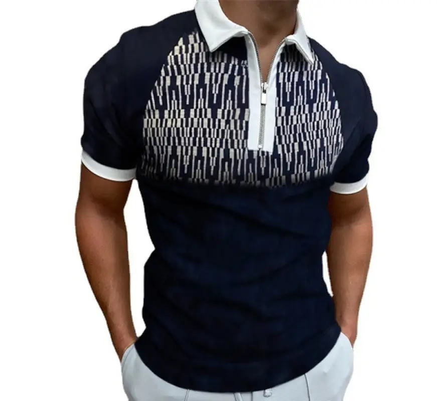3D Printed Men's Orange Black Polo Shirt — feature 8