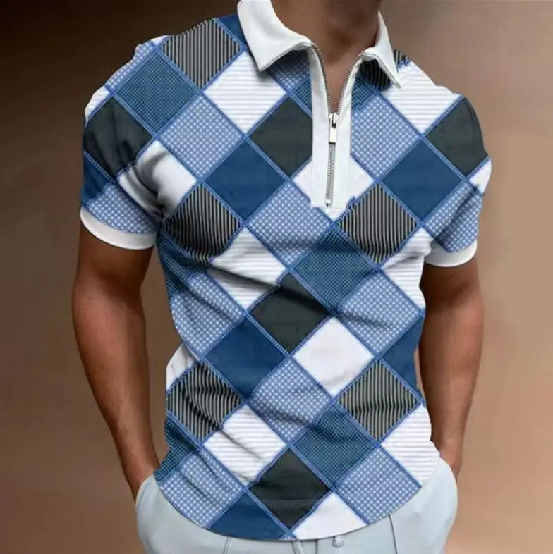 3D Printed Men's Orange Black Polo Shirt - Image 10