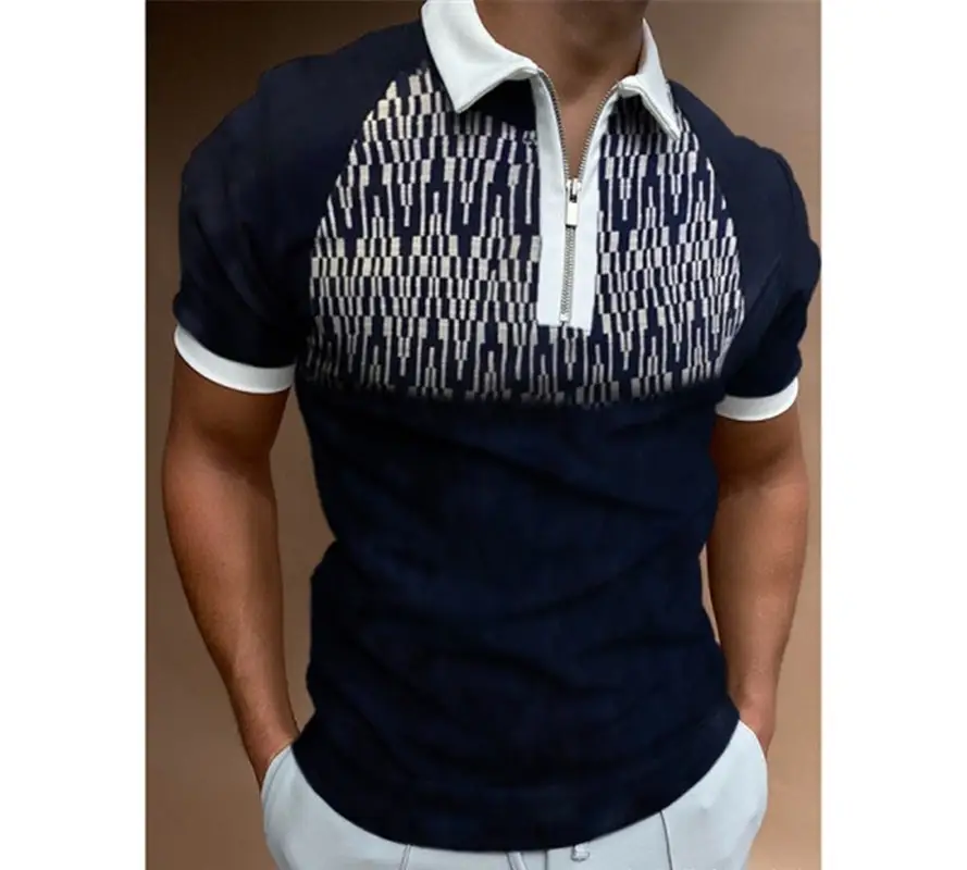 3D Printed Men's Orange Black Polo Shirt - Image 2
