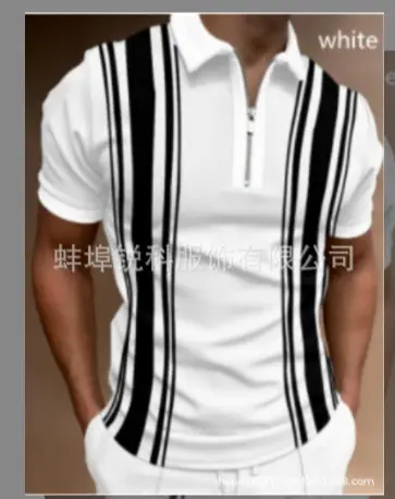 3D Printed Men's Orange Black Polo Shirt - Image 3