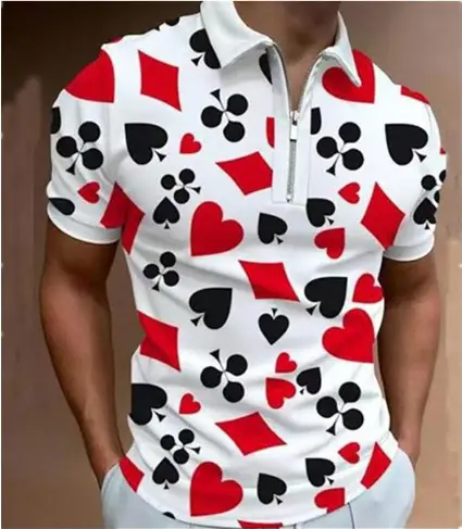 3D Printed Men's Orange Black Polo Shirt - Image 9